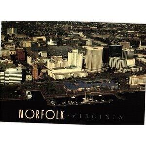 Norfolk Virginia Aerial View Postcard Cityscape Photography Collectible